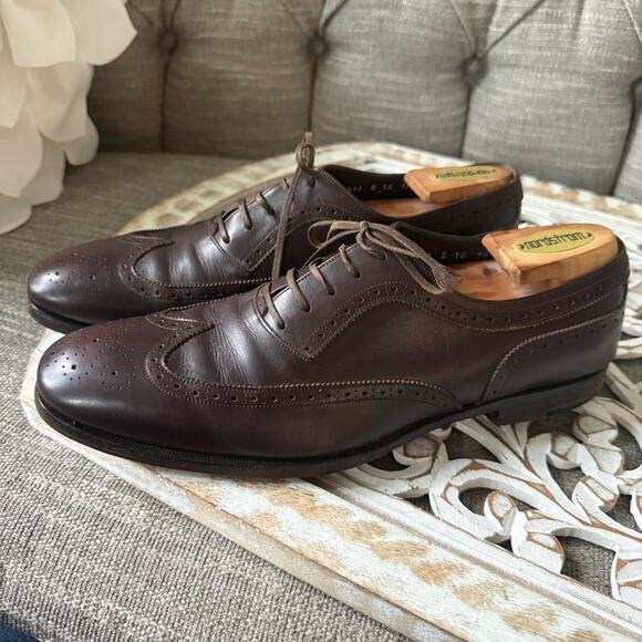 Salvatore Ferragamo Brown Leather Wingtip Oxford Shoes Men’s 10 D main image 7